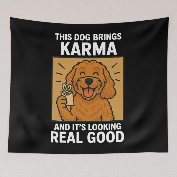 Item preview, Cute Cockapoo Good Karma Dog Lucky Mom Dad Kids designed and sold by FurryHavenPH.