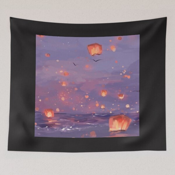 Item preview, beautiful drawing of chinese  wish lanterns design designed and sold by NivyasArtistry.
