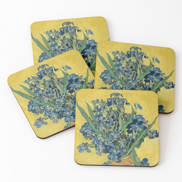 Item preview, Van Gogh Vase with Irises Against a Yellow Background designed and sold by KAI-Studio.