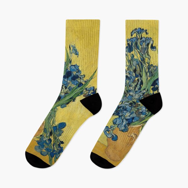 Item preview, Van Gogh Vase with Irises Against a Yellow Background designed and sold by KAI-Studio.