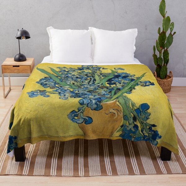 Item preview, Van Gogh Vase with Irises Against a Yellow Background designed and sold by KAI-Studio.