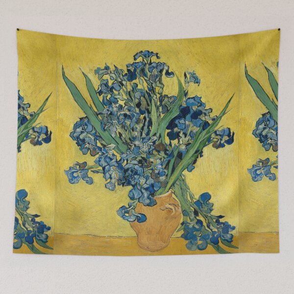 Item preview, Van Gogh Vase with Irises Against a Yellow Background designed and sold by KAI-Studio.