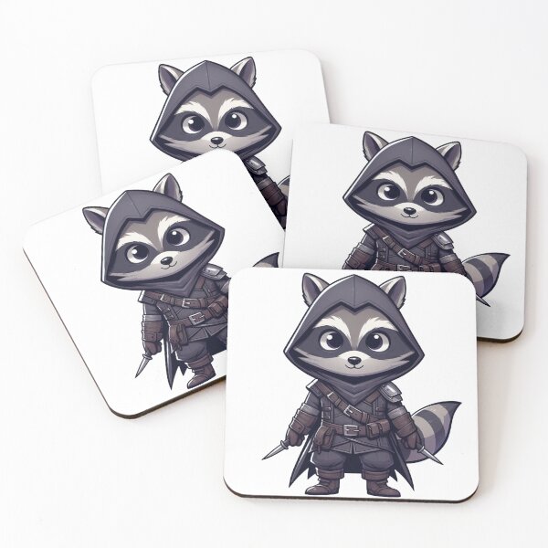 Item preview, Raccoon Rogue – Cartoon Fantasy Animal in Leather Armor with Daggers designed and sold by Confuzz1ed.