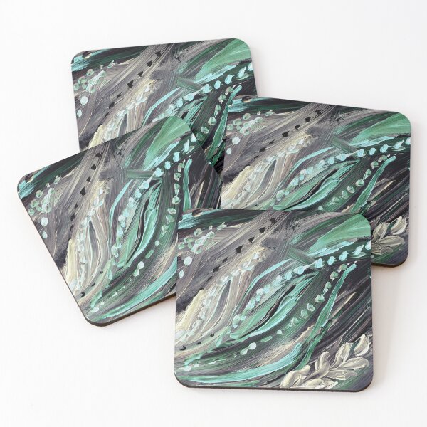 Item preview, Green And Gray Organic Lines Seaweed Abstract  designed and sold by Irina Sztukowski.
