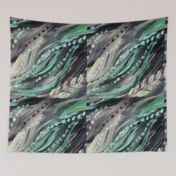 Item preview, Green And Gray Organic Lines Seaweed Abstract  designed and sold by Irina Sztukowski.