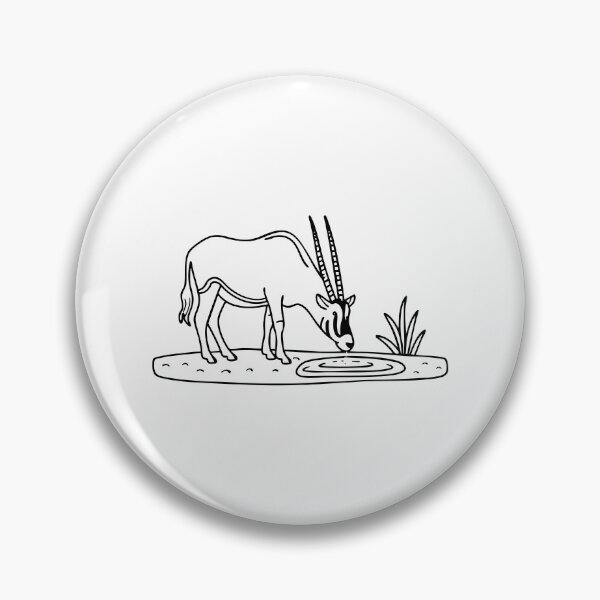 Item preview, An oryx drinking water from a small desert oasis designed and sold by rasagamastore.