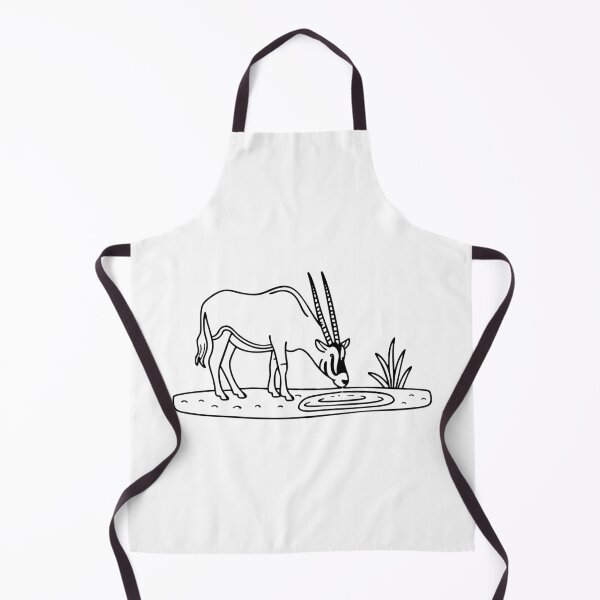 Item preview, An oryx drinking water from a small desert oasis designed and sold by rasagamastore.