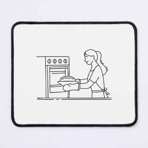 Item preview, A person using an oven mitt to remove a cake from the oven designed and sold by rasagamastore.