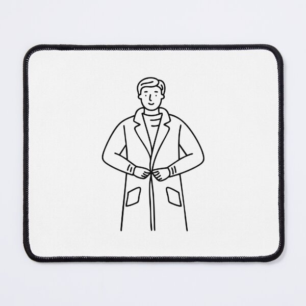 Item preview, A person buttoning up an overcoat on a windy street designed and sold by rasagamastore.