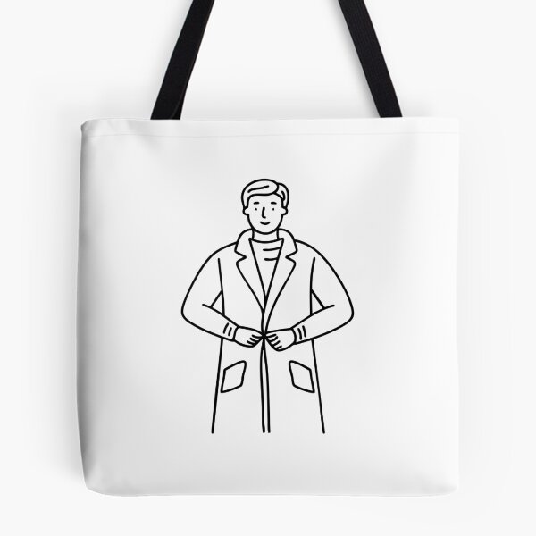Item preview, A person buttoning up an overcoat on a windy street designed and sold by rasagamastore.