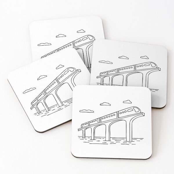 Item preview, A train moving on an overpass bridge over a river designed and sold by rasagamastore.