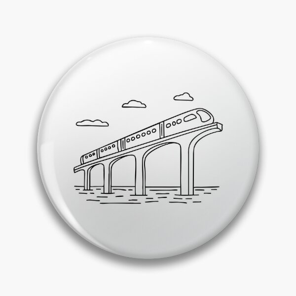 Item preview, A train moving on an overpass bridge over a river designed and sold by rasagamastore.