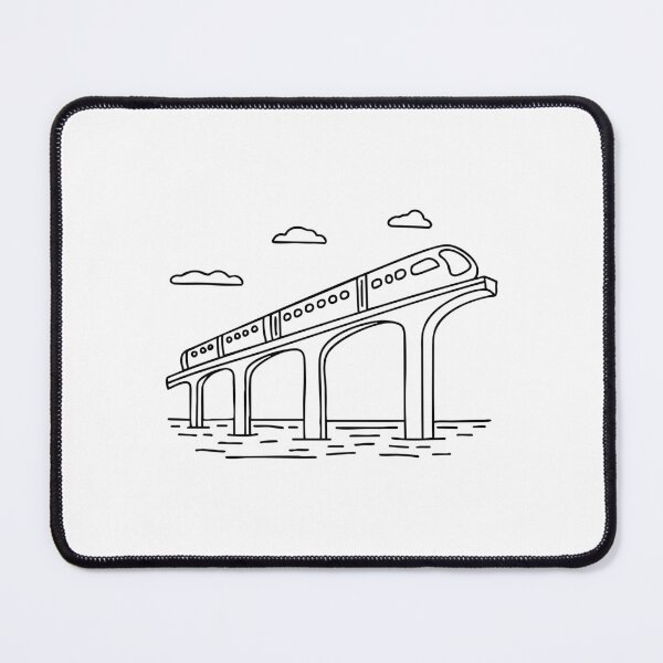Item preview, A train moving on an overpass bridge over a river designed and sold by rasagamastore.