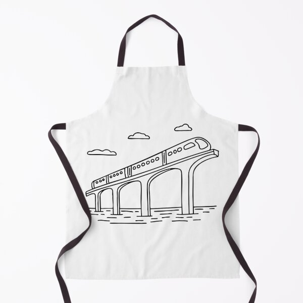 Item preview, A train moving on an overpass bridge over a river designed and sold by rasagamastore.