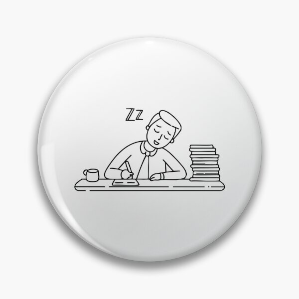 Item preview, An exhausted worker asleep at their desk with a pen still in hand designed and sold by rasagamastore.