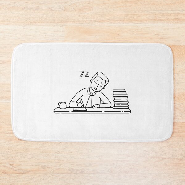 Item preview, An exhausted worker asleep at their desk with a pen still in hand designed and sold by rasagamastore.