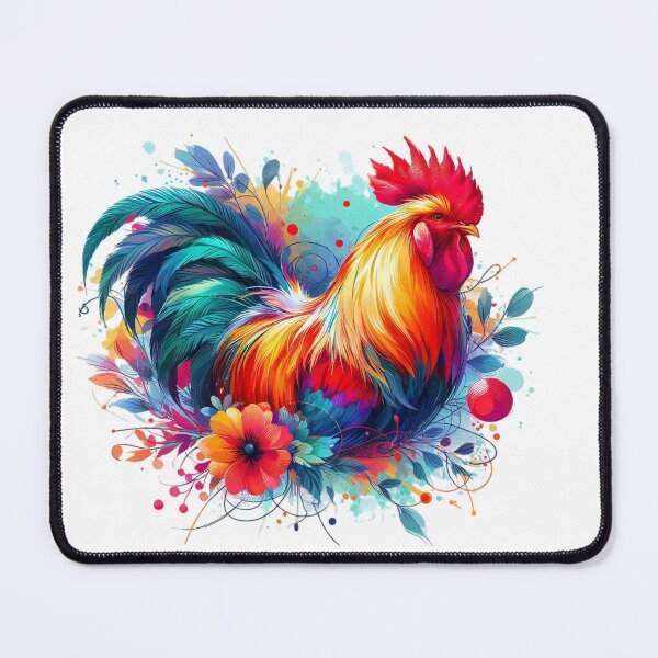 Item preview, A rooster surrounded by colorful leaves and flowers designed and sold by Marcoshop10.