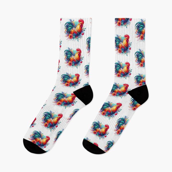 Item preview, A rooster surrounded by colorful leaves and flowers designed and sold by Marcoshop10.