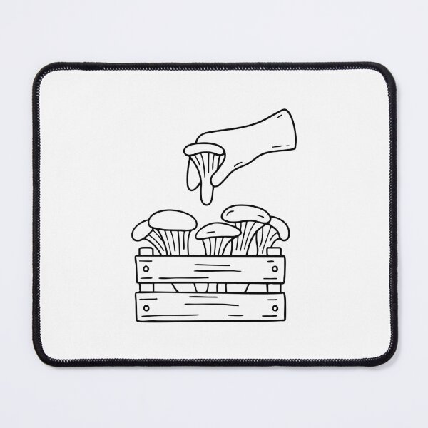 Item preview, A hand picking oyster mushrooms from a wooden crate designed and sold by rasagamastore.