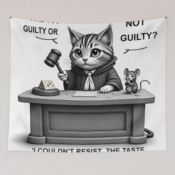 Item preview, Justice served with a whisker; Cat Court Comedy designed and sold by Creative-RE.