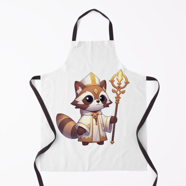 Item preview, Brown Raccoon Cleric – Cartoon Fantasy Animal with Holy Robe and Staff designed and sold by Confuzz1ed.