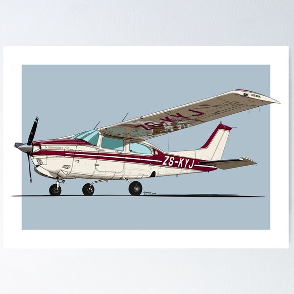 Item preview, Cessna 210 Centurion Digital Illustration Ideal Pilot Gift designed and sold by GeraldSmithArt.