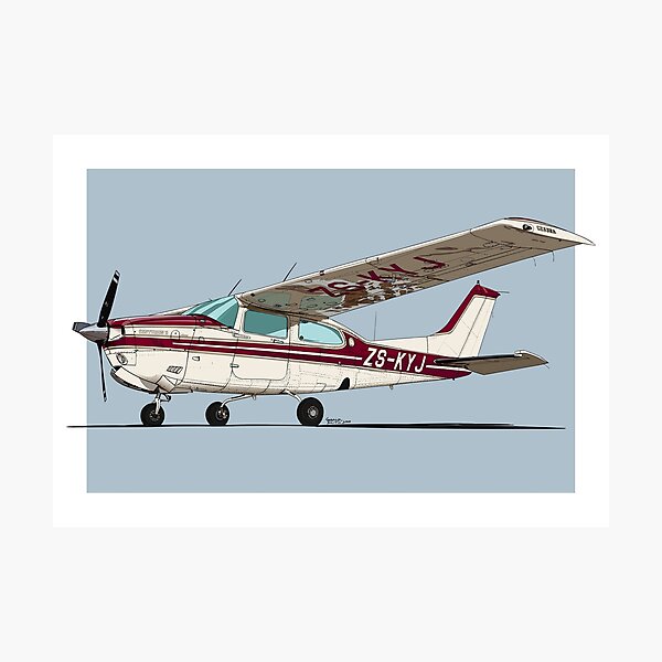 Artikelvorschau, Cessna 210 Centurion Digitale Illustration Ideales Pilotengeschenk entworfen und verkauft von GeraldSmithArt.