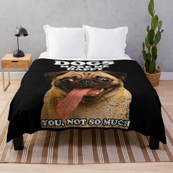 Item preview, DOGS MAKE ME HAPPY - PUG | Pets and Dogs lovers for Men and Women t-shirt designed and sold by panchiTWO.