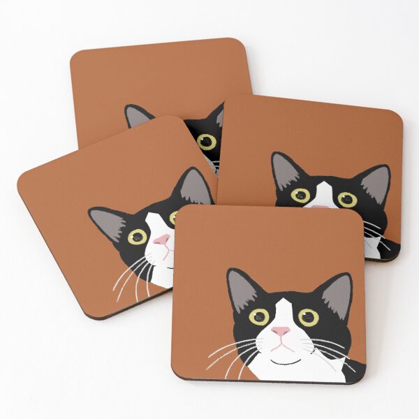 Item preview, Bright-Eyed Tuxedo Cat Close-Up designed and sold by Gumigrida.