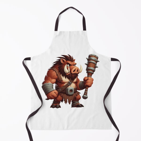 Item preview, Brown Boar Ogre – Cartoon Fantasy Animal with Club and Loincloth designed and sold by Confuzz1ed.