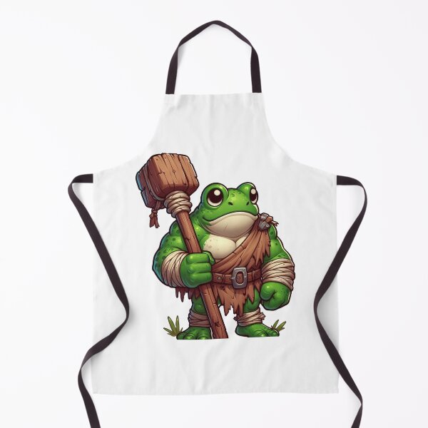 Item preview, Green Frog Ogre – Cartoon Fantasy Animal with Club and Loincloth designed and sold by Confuzz1ed.