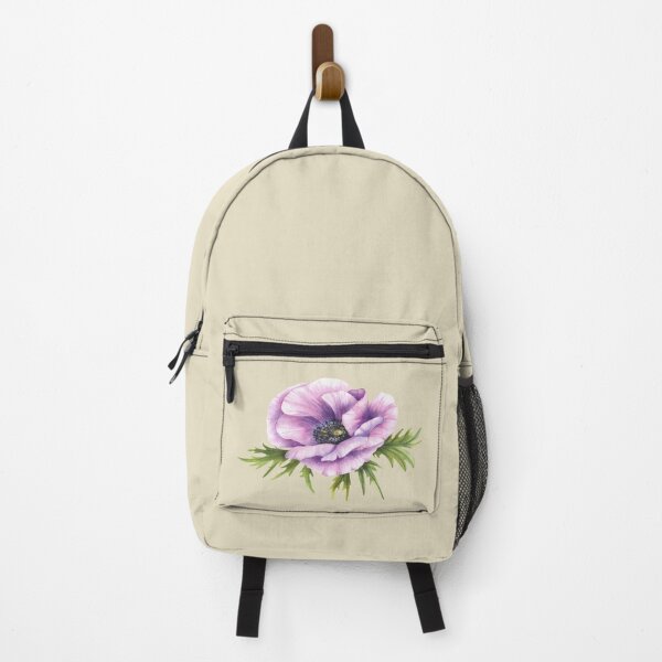 Item preview, Anemone flowers with leaves. Watercolor Purple pink blooming bud sticker designed and sold by BartolArt.