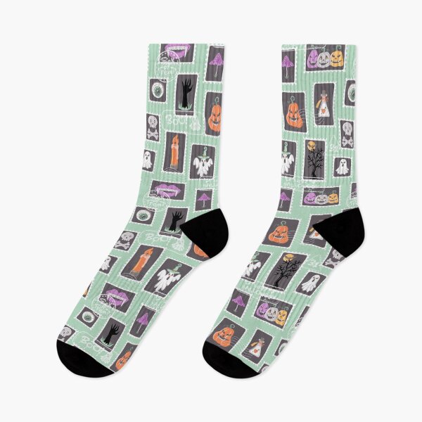 Item preview, Halloween Stamp Collage – Spooky Cute on Mint Green designed and sold by LogvinArt.