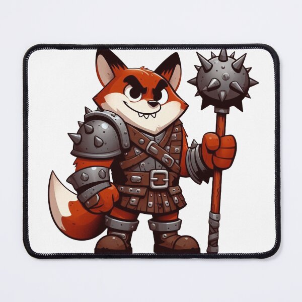 Item preview, Russet Fox Ogre – Cartoon Fantasy Animal with Spiked Mace and Leather Armor designed and sold by Confuzz1ed.