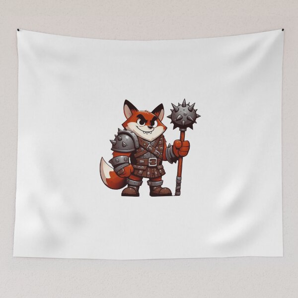 Item preview, Russet Fox Ogre – Cartoon Fantasy Animal with Spiked Mace and Leather Armor designed and sold by Confuzz1ed.