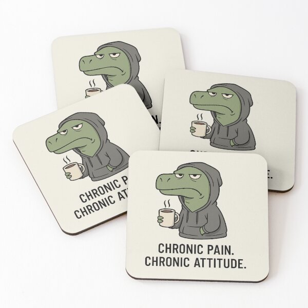 Item preview, Chronic Pain. Chronic Attitude. – Funny T-Rex in Hoodie with Coffee designed and sold by TenkaTees.