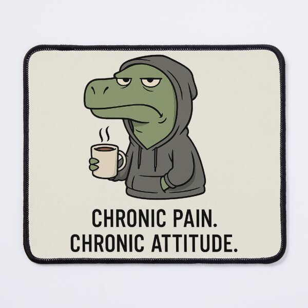 Item preview, Chronic Pain. Chronic Attitude. – Funny T-Rex in Hoodie with Coffee designed and sold by TenkaTees.