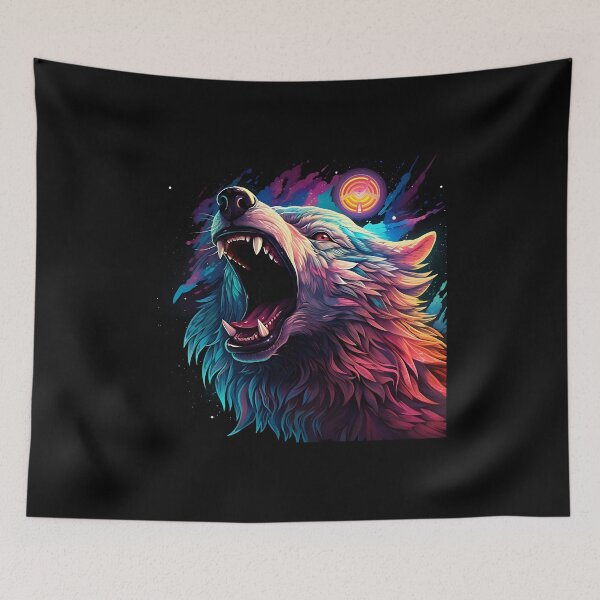 Item preview, Neon Alpha Wolf: Cosmic Fury designed and sold by Amr Siam.