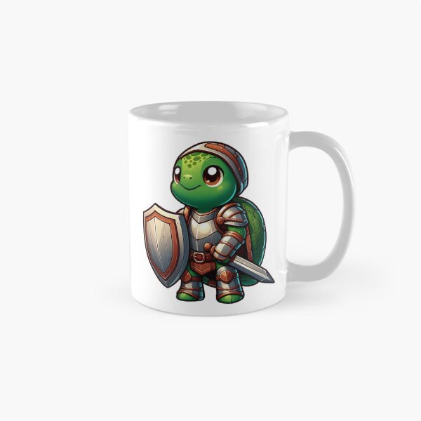 Item preview, Forest Green Turtle Knight – Cartoon Fantasy Animal with Bronze Armor and Shield designed and sold by Confuzz1ed.