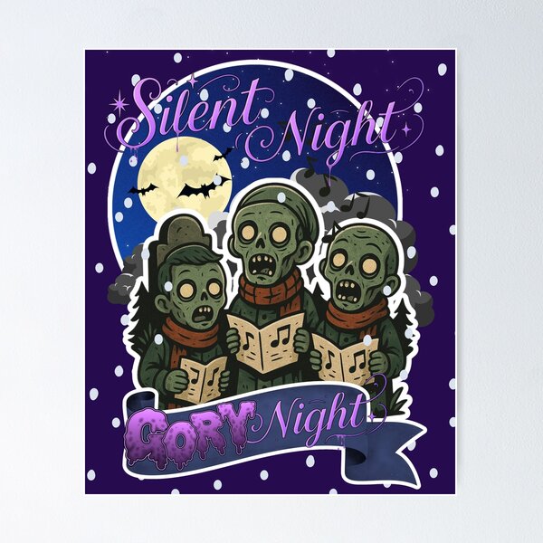 Item preview, Silent Night, Gory Night – Zombie Carolers Tee designed and sold by Tookiester.