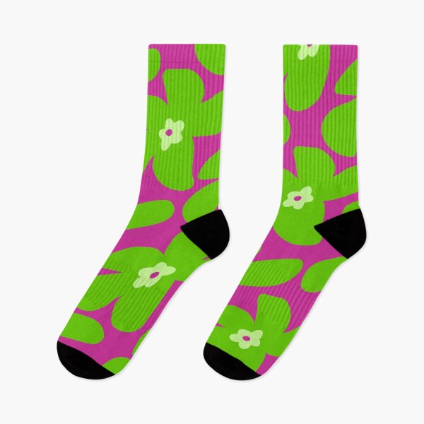 Item preview, Abstract Flowers Pattern 2i in hot pink green designed and sold by nineFlorals.