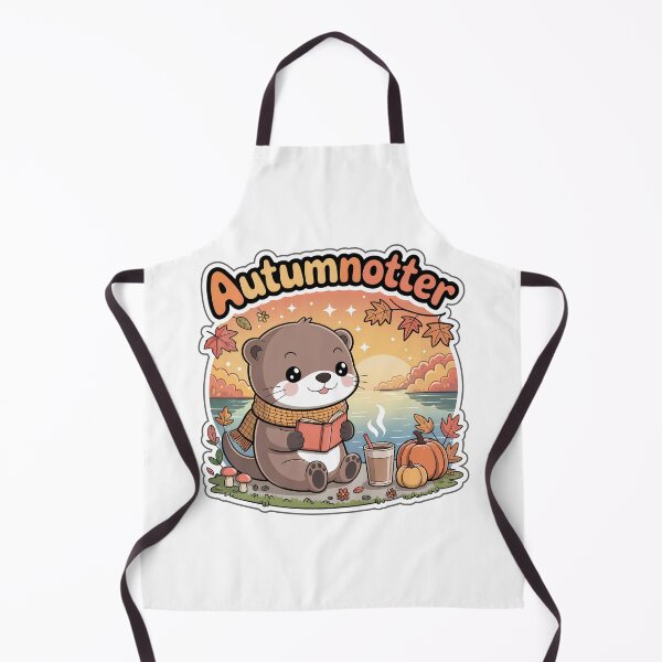 Item preview, Autumnotter – Cute Chibi Otter Reading by the Riverside Sticker | Cozy Autumn Animal Art designed and sold by Nuist25.