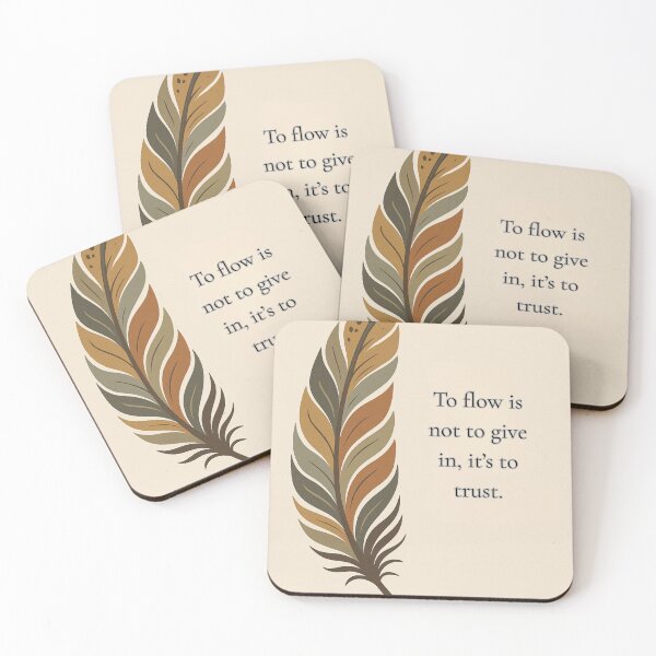 Item preview, Feather – wall art with mindful quote (English)  designed and sold by Habita Tu Espacio.