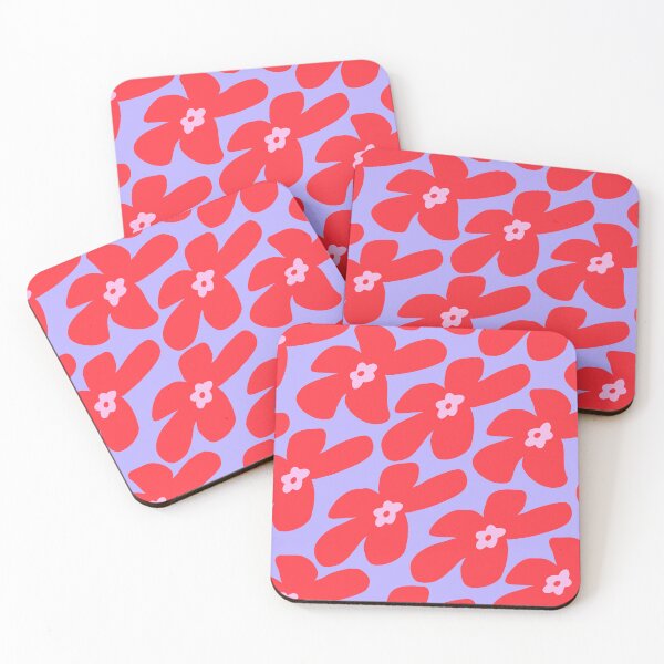 Item preview, Abstract Flowers Pattern 2d in summer purple red designed and sold by nineFlorals.