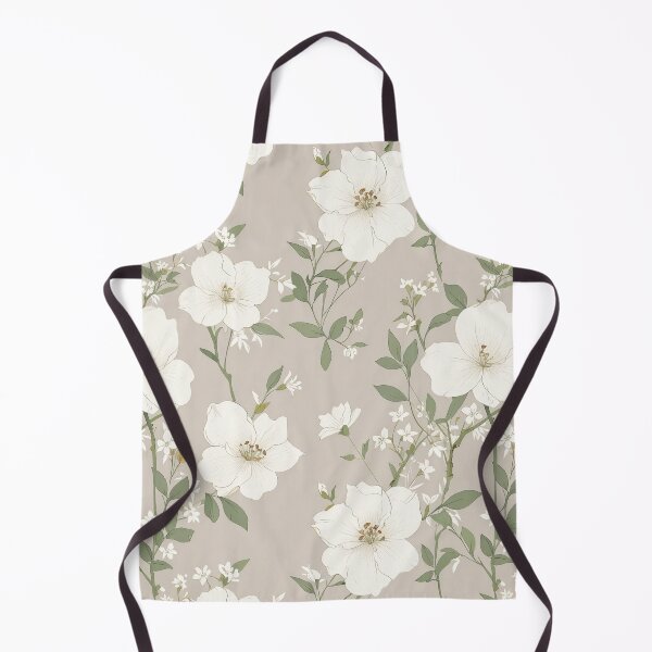 Item preview, White Blossoms and Green Foliage on Beige Background designed and sold by CoolPixels.