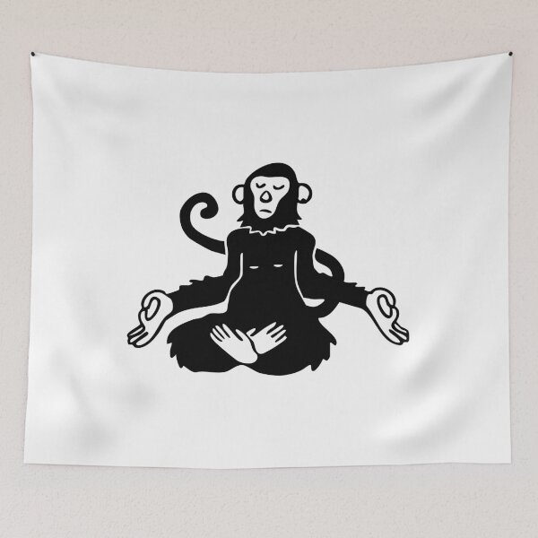 Item preview, Mindful Monkey – black Ink Art designed and sold by InkStation24.