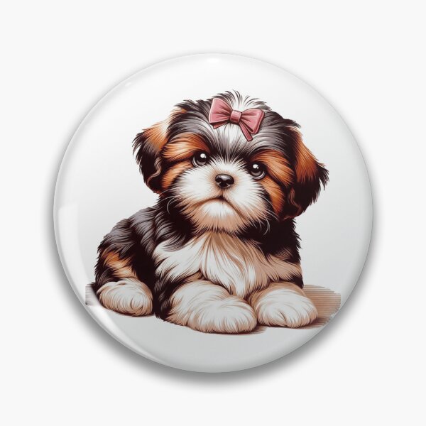 Item preview,  Adorable Shihtzu puppy  with pink bow designed and sold by nicnacc.