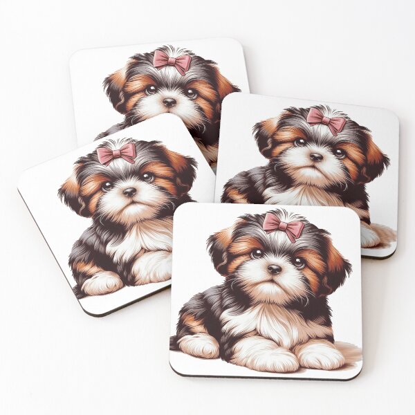 Item preview,  Adorable Shihtzu puppy  with pink bow designed and sold by nicnacc.