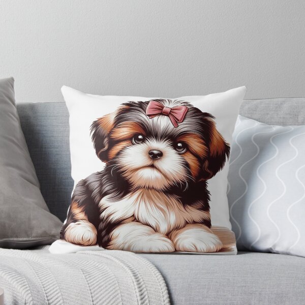 Item preview,  Adorable Shihtzu puppy  with pink bow designed and sold by nicnacc.