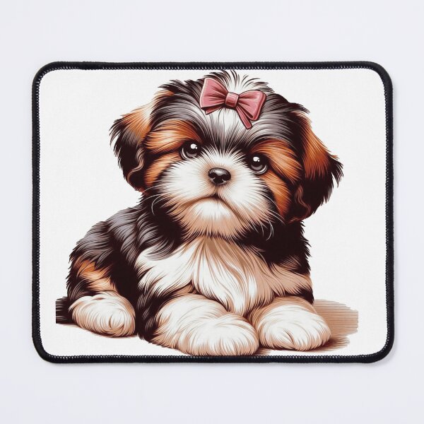 Item preview, Adorable Shihtzu puppy with pink bow designed and sold by nicnacc.